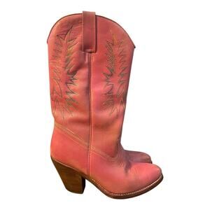 Vintage Samello Pink Boho Cowboy Boot Women size 6.5